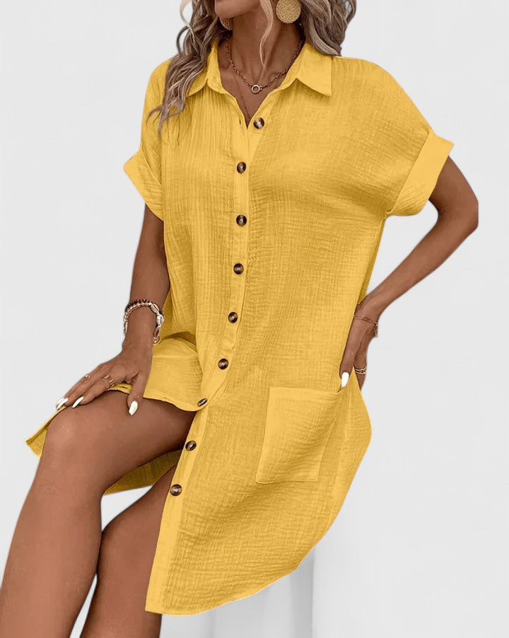 Elegant women's summer midi dress, perfect for casual outings or office wear.