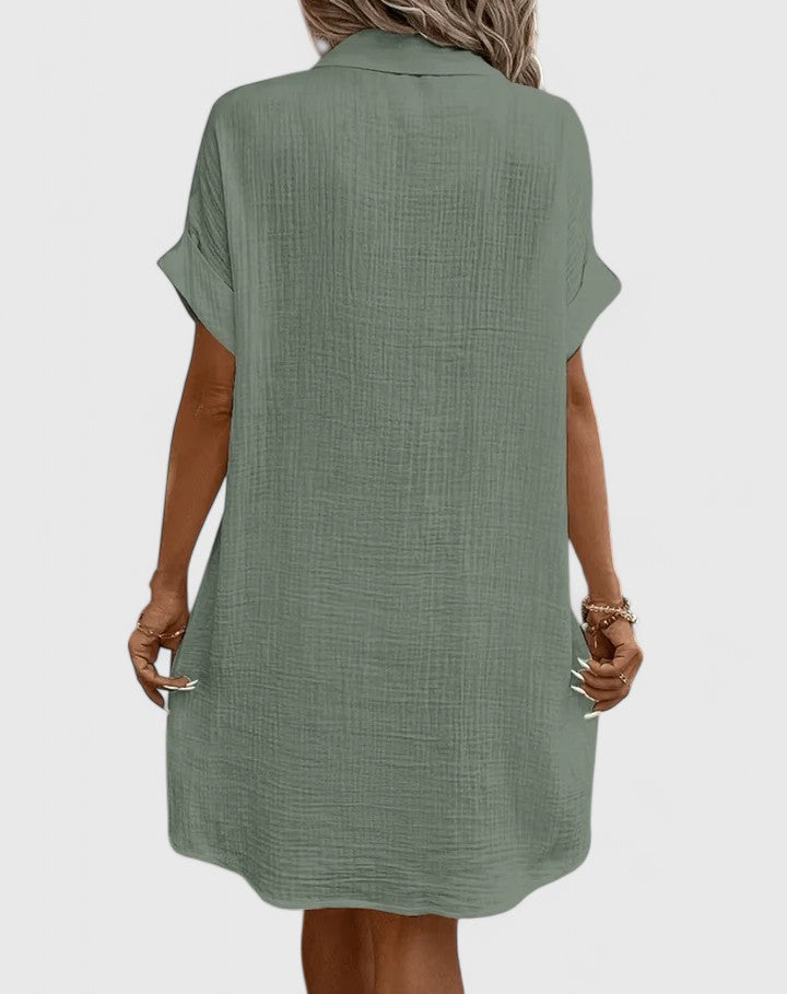 Beautiful women's midi dress, elegant summer style with a relaxed, comfortable fit.