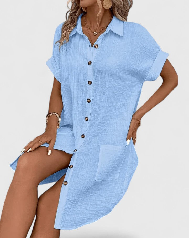 Lightweight summer midi dress, elegant & comfortable women's wear for relaxed days.