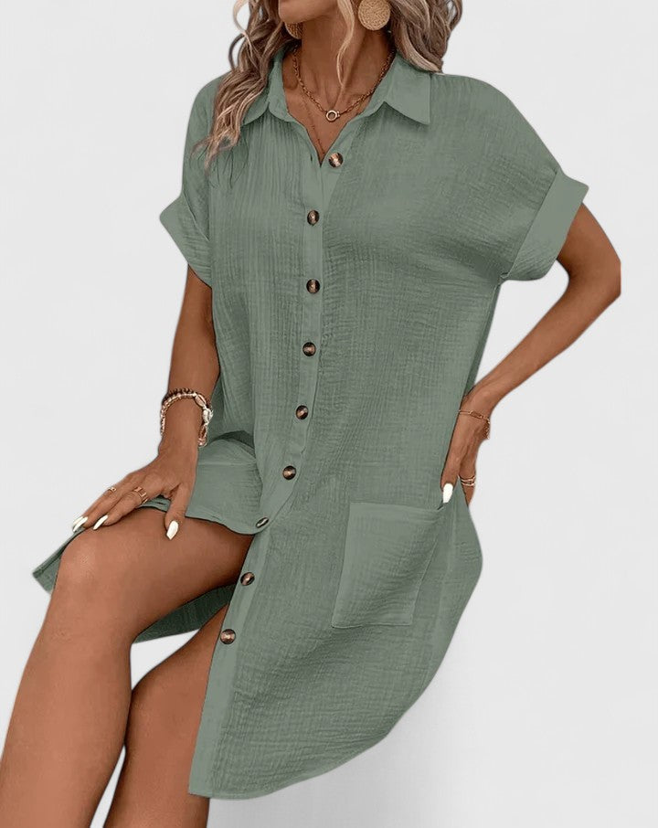 Everyday elegant midi dress for women, flowy and chic for summer fashion.
