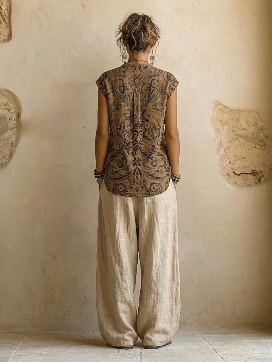 Versatile women's three-piece set for summer. Features an elegant top, casual shorts, and a matching open cardigan.