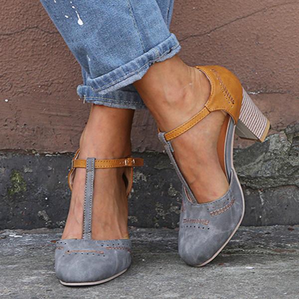 Elegant women's T-strap high heels. Perfect for formal events, parties, and sophisticated dress wear. Comfortable fashion footwear.