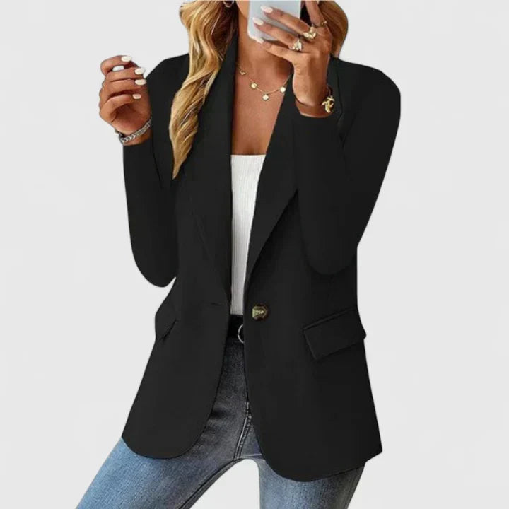 Elegant women's tailored blazer in a classic fit, perfect for professional and smart casual wear.
