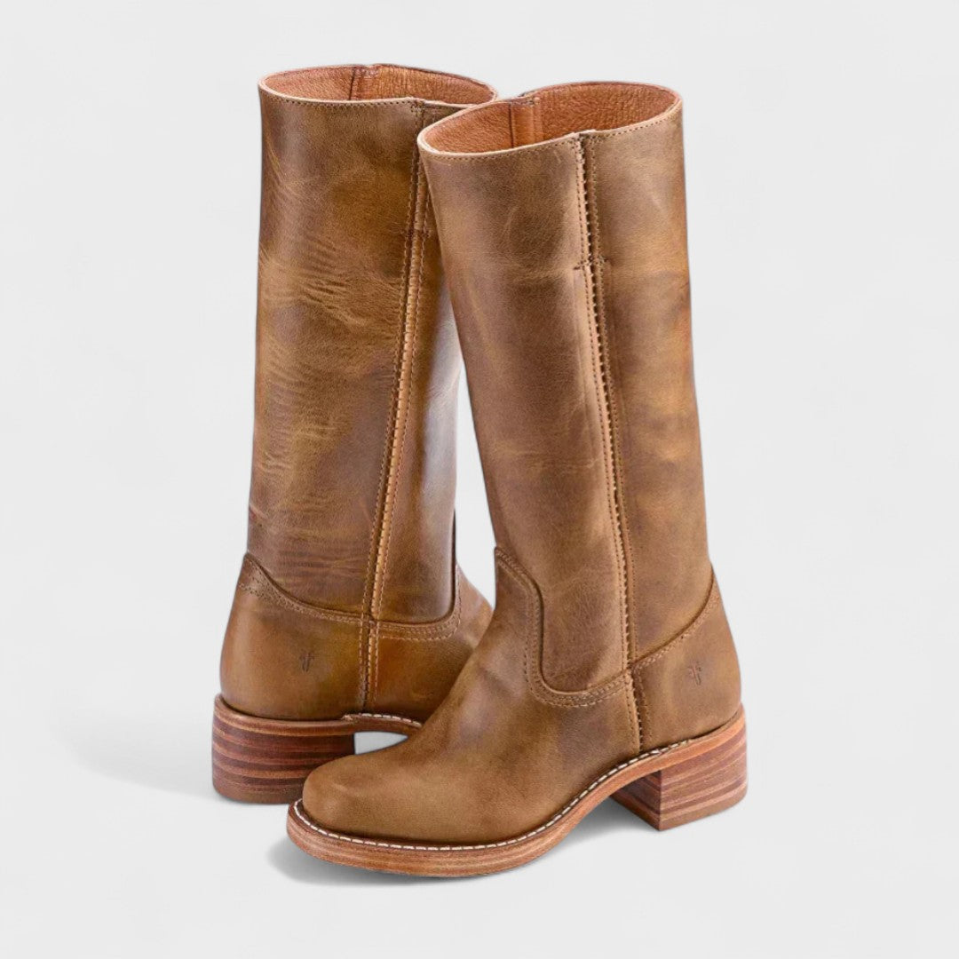 Stylish women's tall boots with comfortable block heel, ideal for all-day wear and casual or dressy outfits.