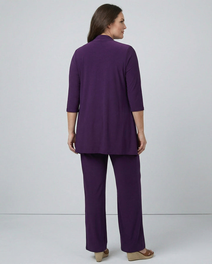 Stylish women's tailored blazer from a three-piece pantsuit, perfect for office or formal wear.