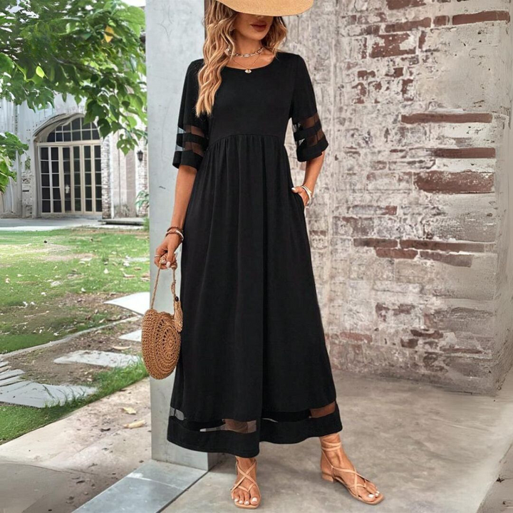 Elegant women's tummy control maxi dress, perfect for a flattering silhouette and chic style.