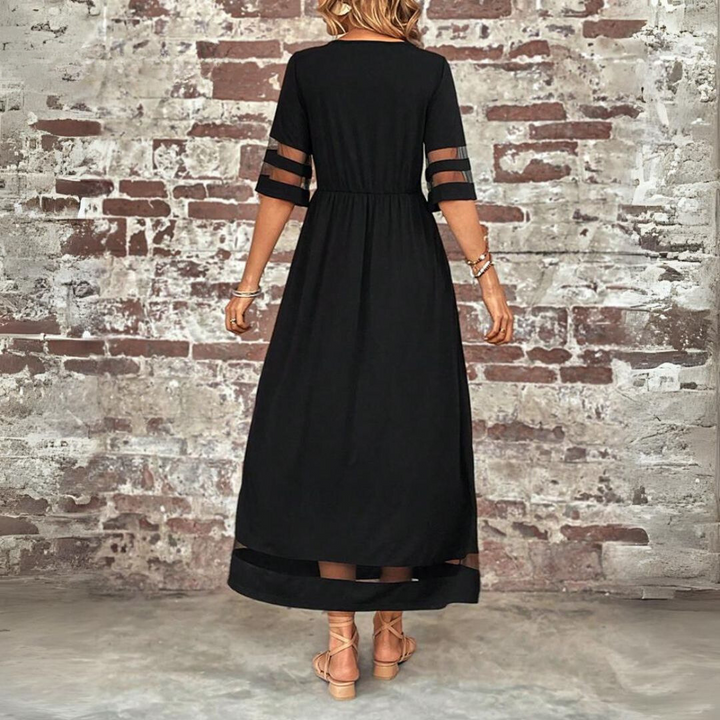 Classic women's long maxi dress with tummy control, offering an elegant style & versatile wardrobe essential.