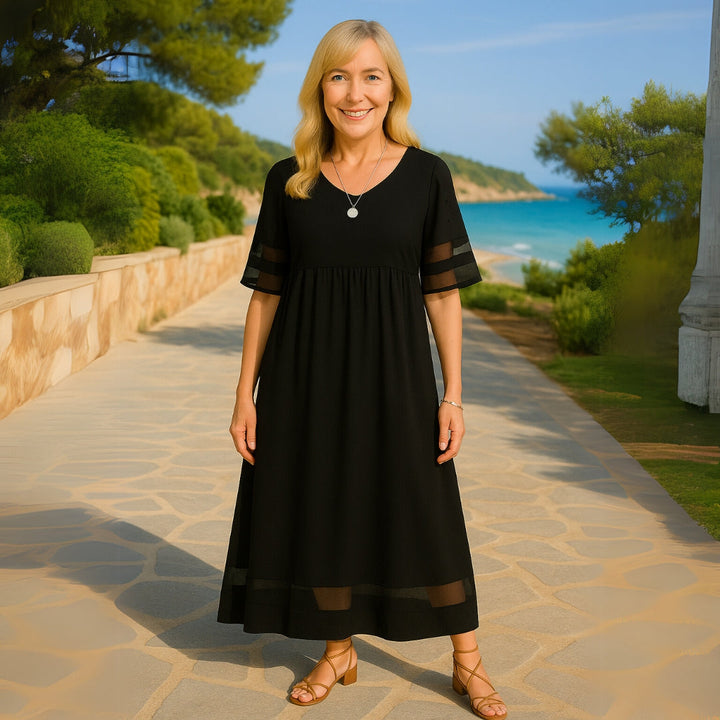 Women's elegant maxi dress featuring tummy control for a smooth, flattering silhouette. Versatile fashion.