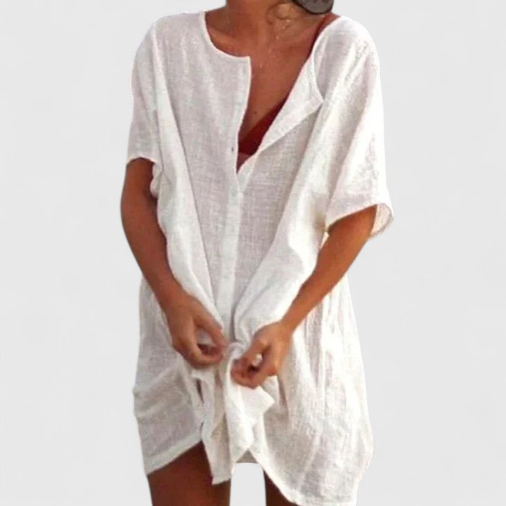 Elegant women's tunic dress for summer, perfect for casual or resort wear, offering effortless style.