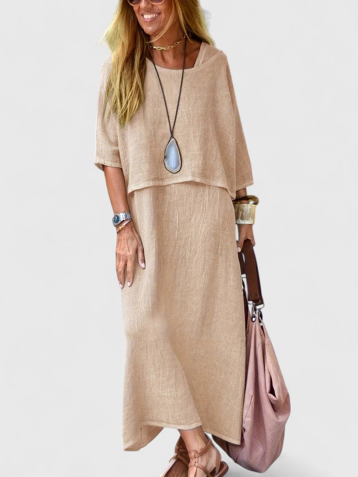 Elegant women's two-piece outfit set, a matching top and skirt for versatile wear.