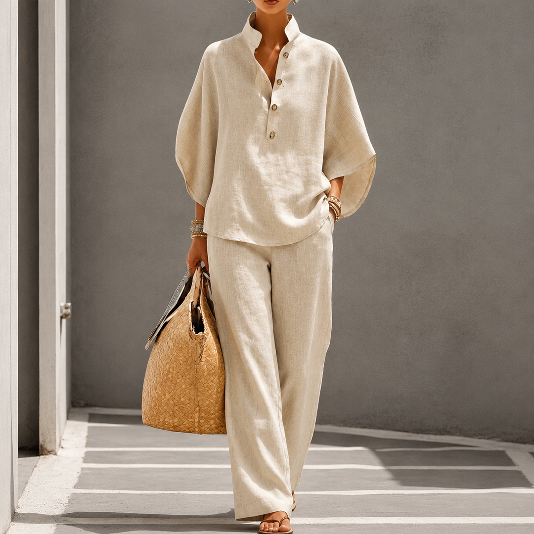 Versatile women's elegant two-piece set, great for casual outfits or comfortable fashion.