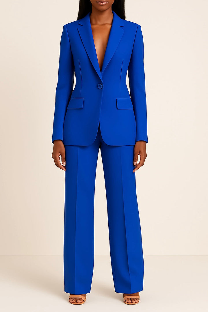 Professional women's tailored trousers from an elegant two-piece suit set, versatile for office wear & formal events.