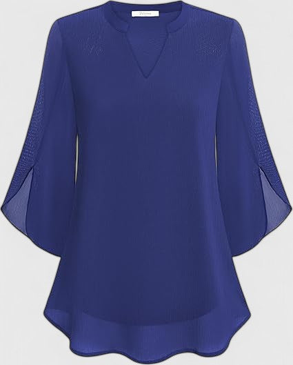 Stylish women's comfortable blouse. Elegant v-neck, versatile for office wear or casual everyday fashion.