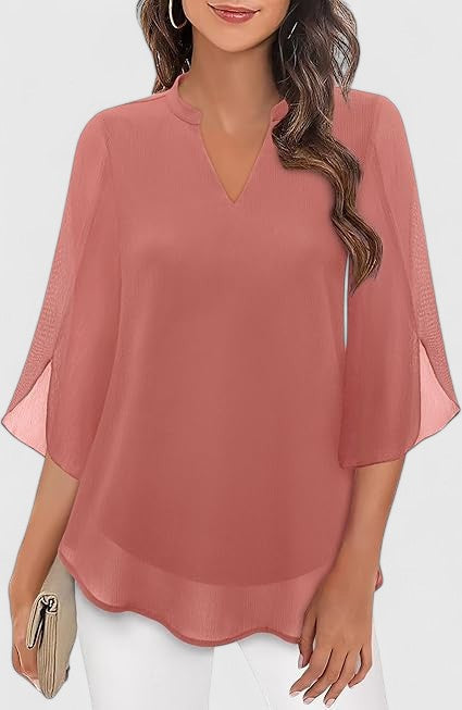 Elegant women's office wear blouse. Comfortable, versatile top for professional & everyday fashion.