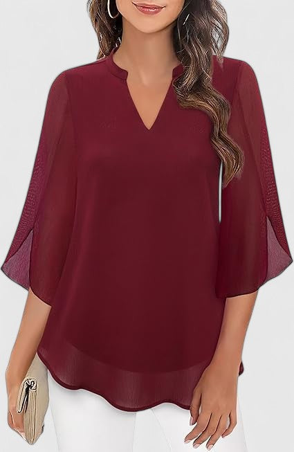 Comfortable women's blouse, elegant & versatile. Stylish everyday fashion for casual chic or office.