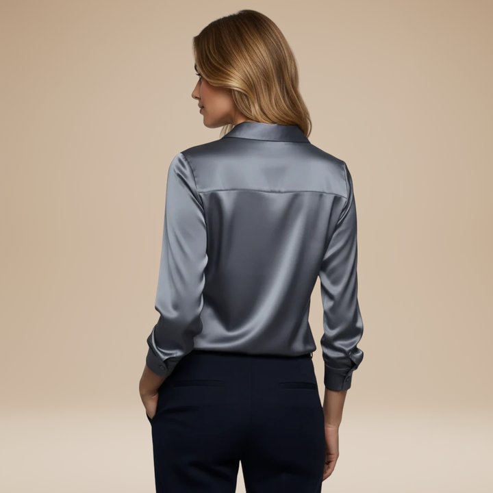 Versatile V-neck ladies top, an elegant and comfortable blouse for modern women.