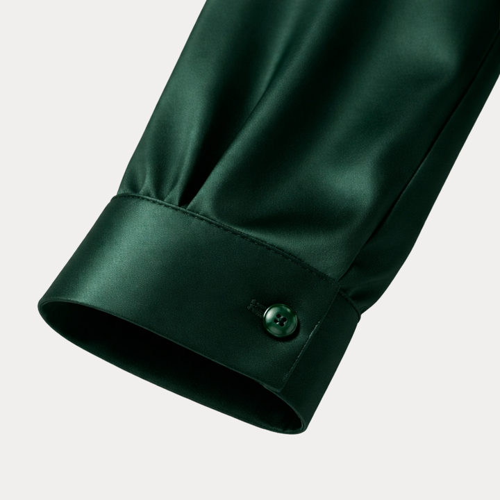 Fashionable women's V-neck top, ideal as a stylish workwear or casual shirt.