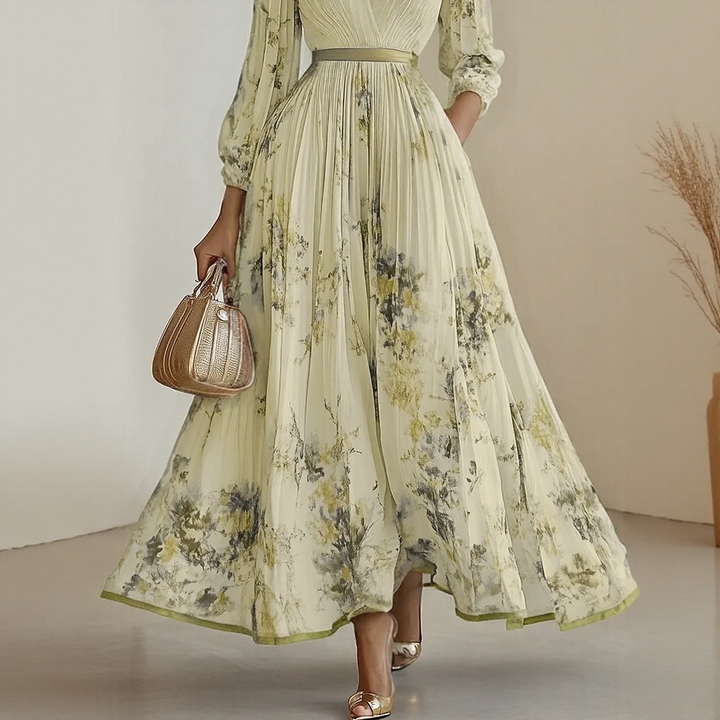 Stylish V-neck midi dress for women, sleeveless, elegant, flowing, great for summer parties.