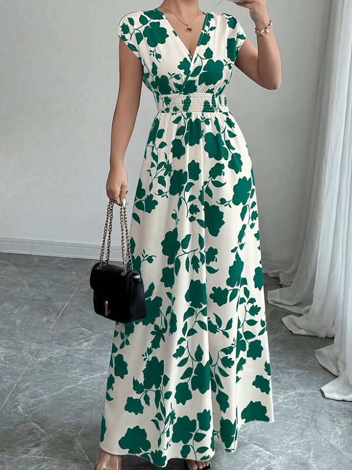 Women's fashion V-neck sleeveless dress; an elegant and versatile midi for any occasion.