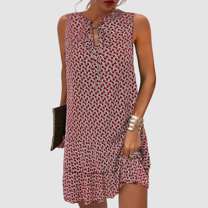 Comfortable sleeveless V-neck midi dress for women, ideal for summer, casual outings, or everyday elegance with pockets.