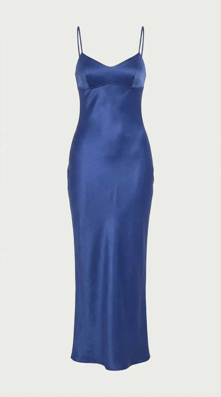 Beautiful V-neck slip maxi dress for women, a chic option for wedding guest attire.