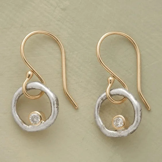 Elegant women's vintage silver zirconia textured dangle earrings, a stylish statement jewelry piece.
