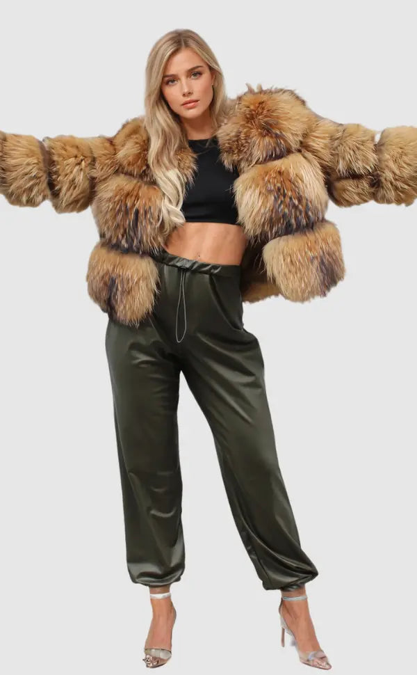 Chic women's winter coat, a warm & voluminous statement piece. Stylish, elegant outerwear for cold weather fashion.