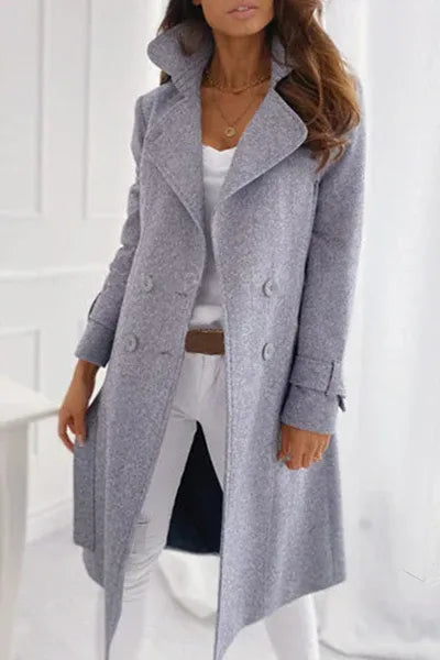 Elegant women's warm winter coat in classic style, perfect for sophisticated outerwear.