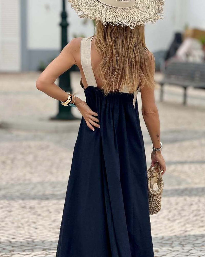 Effortless style with this white elegant cross-neck summer dress, ideal for women's fashion.