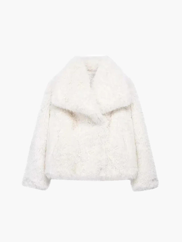 Women's elegant classic winter coat, featuring a wide lapel for a stylish look and superior warmth.