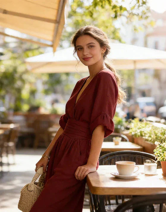 Versatile women's elegant wide-leg jumpsuit, ideal for both dressy occasions and casual comfort.