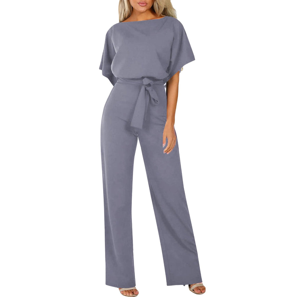 Comfortable women's wide-leg jumpsuit, offering chic day to night style for any spring outfit.