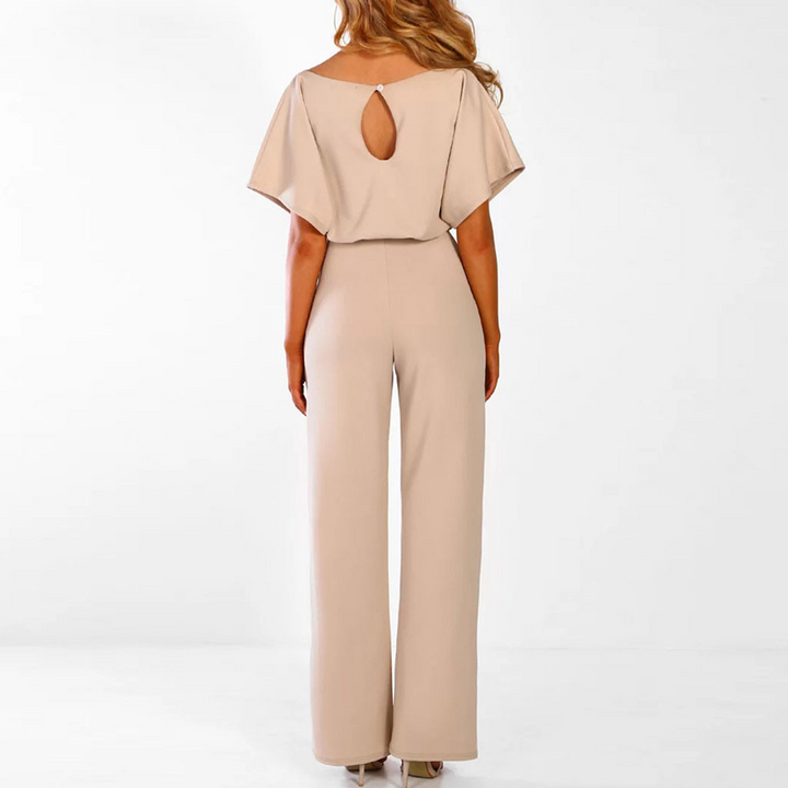 Dressy wide leg jumpsuit for women, ideal as a party outfit or elegant evening wear.