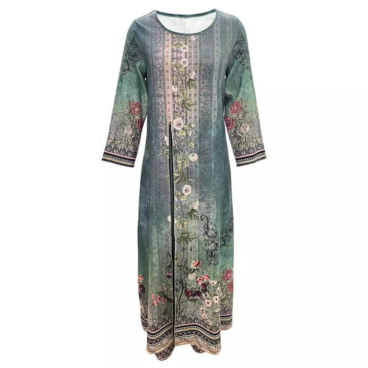 Evening wear for women: Wide leg jumpsuit set with a beautiful floral print shawl.