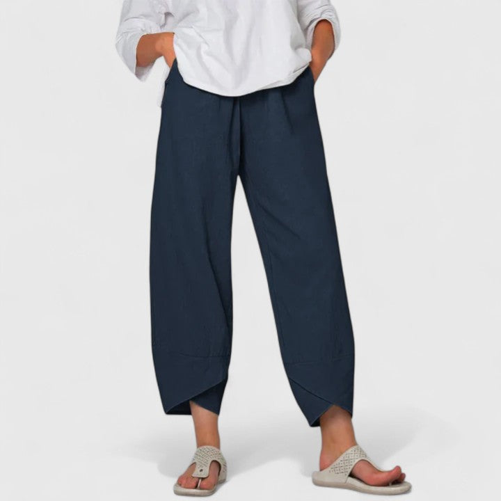Stylish women's wide-leg pants, perfect for comfortable casual wear and sophisticated outfits.