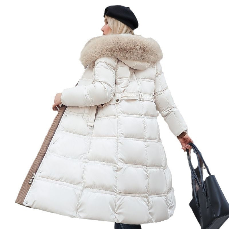 Warm winter jacket for women, elegant look, essential cold weather wear.