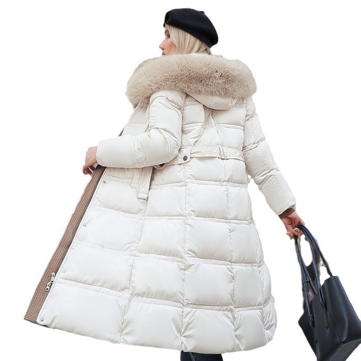 Warm winter jacket for women, elegant look, essential cold weather wear.