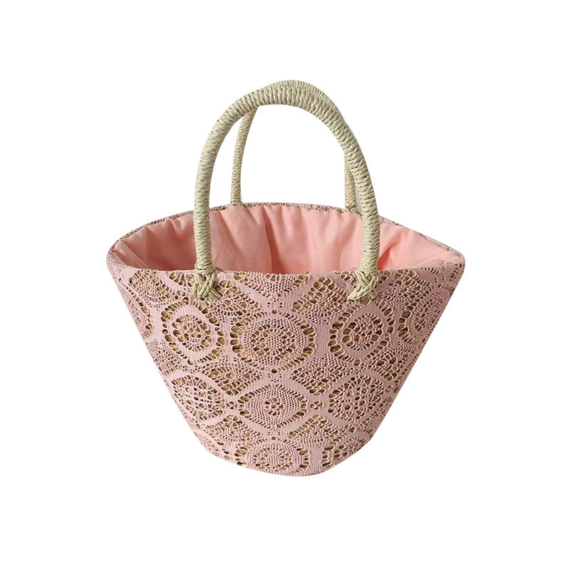 Women's fashion woven basket bag, an elegant and spacious summer tote.