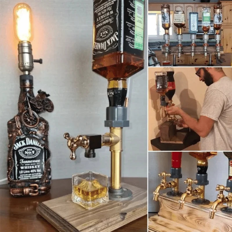 Beautiful wooden beverage dispenser, a must-have for any home bar setup.