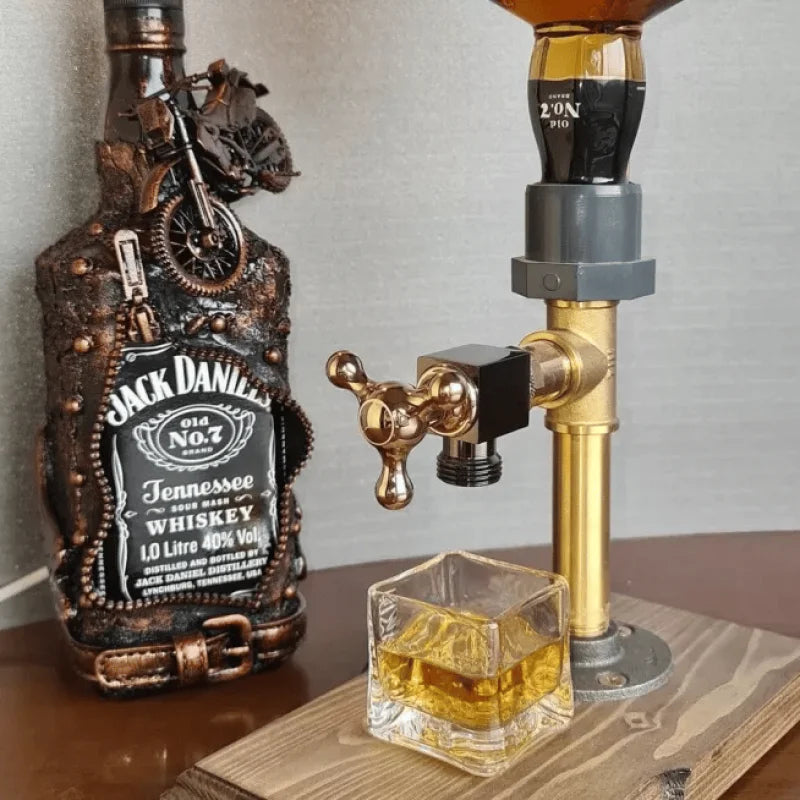 Luxurious wooden serving dispenser ideal for cocktails and entertaining guests.