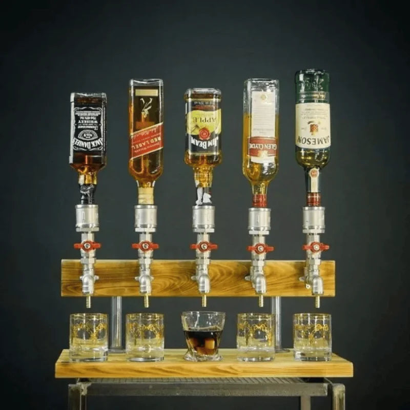 Durable wooden dispenser for beverages, ensuring effortless serving at events.