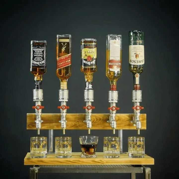 Durable wooden dispenser for beverages, ensuring effortless serving at events.