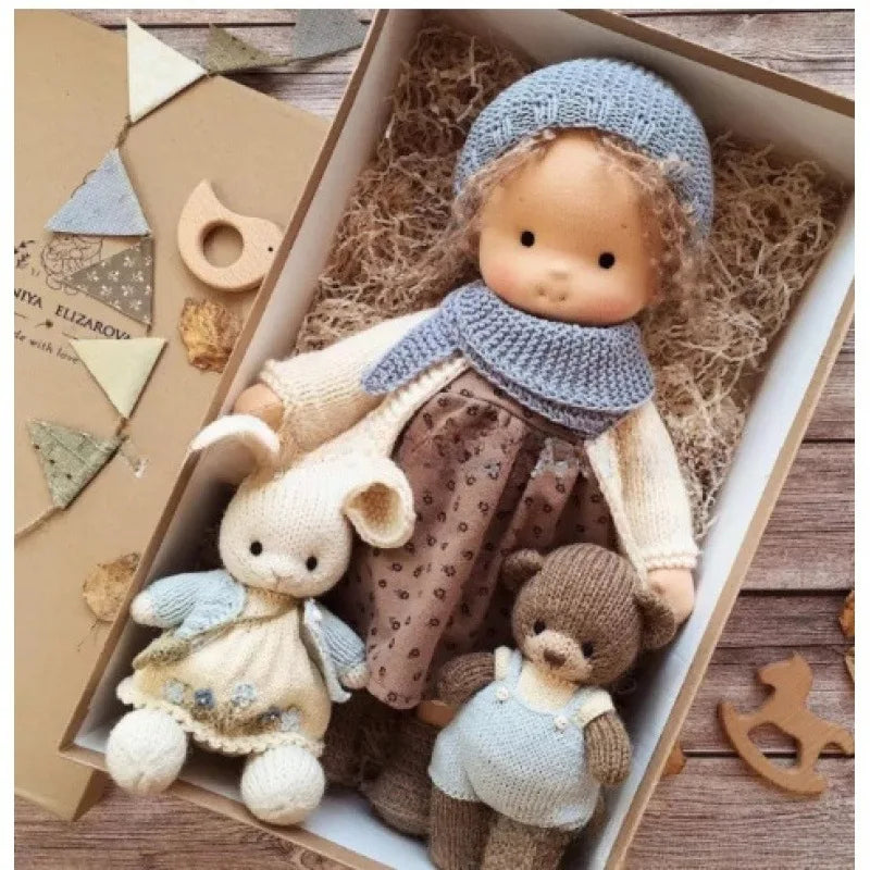 Emma the soft toy, crafted from natural cotton for little hands