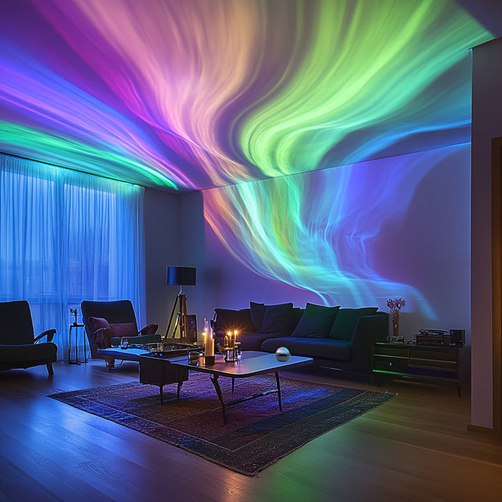 Magical Starry Sky Projector with vibrant cosmic light effects, perfect for mood lighting & home decor.