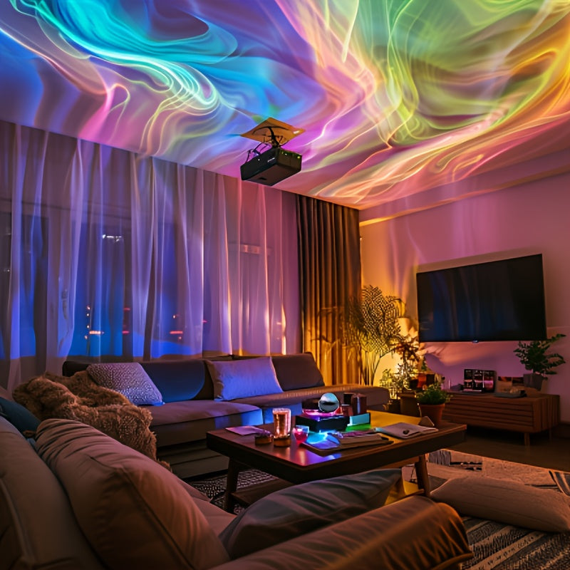 Cosmic Star Projector casting a mesmerizing light show, ideal for bedroom relaxation or party decor.
