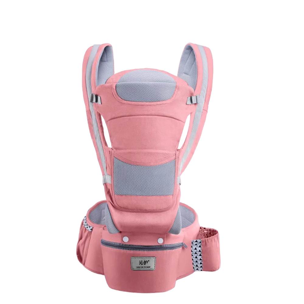 Versatile 3-in-1 baby carrier with hip seat attachment for newborns