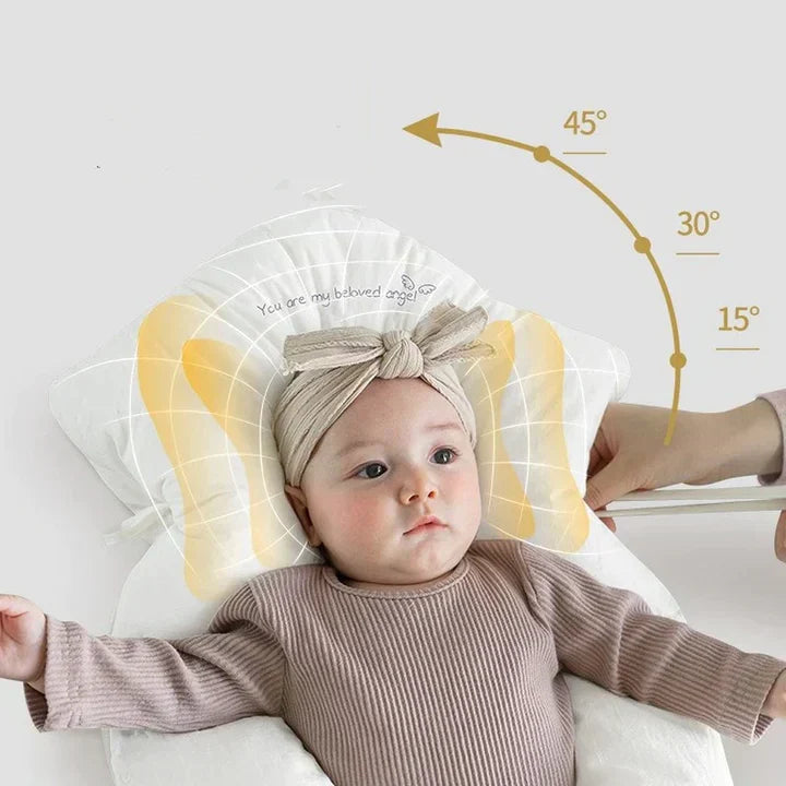 Organic baby comfort with an ergonomic, antibacterial cuddle support sleep cushion.