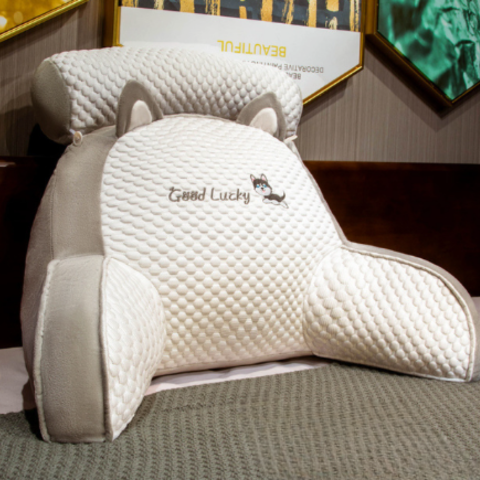 Versatile back support pillow; excellent as a reading cushion or lounge pillow. Comes with a convenient washable cover.