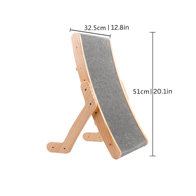 Stylish pet furniture: curved scratcher doubles as a cozy cat lounger