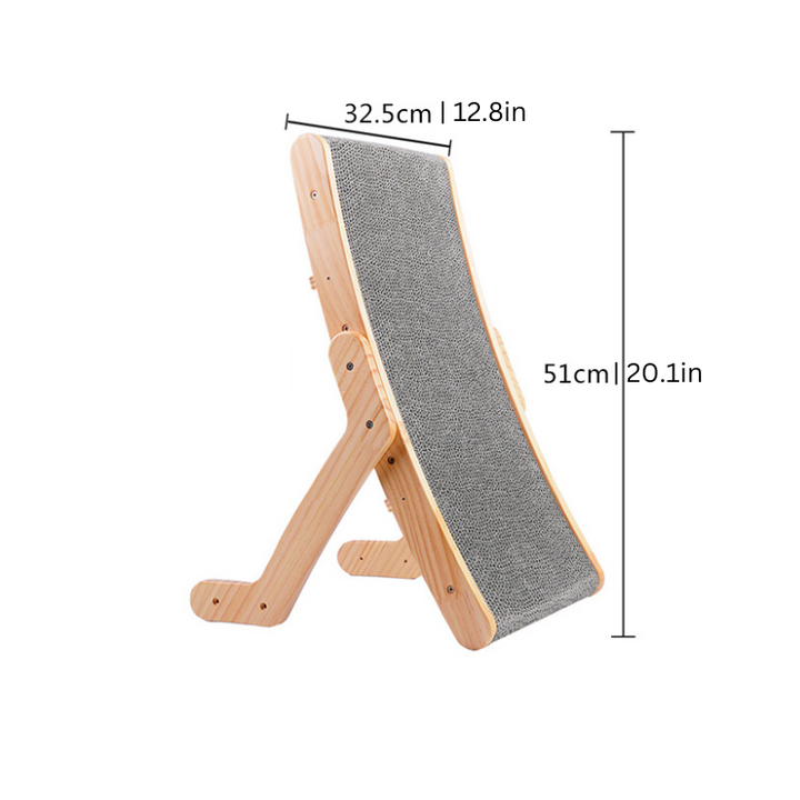 Stylish pet furniture: curved scratcher doubles as a cozy cat lounger